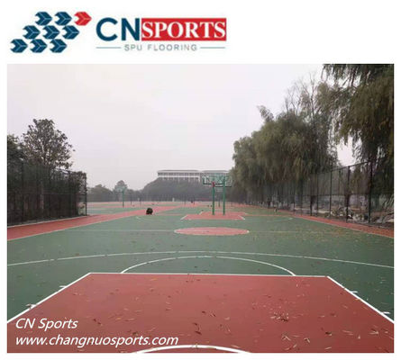 CN-S01 Silicon PU Outdoor Basketball Flooring 150 Tensile Elongation For School